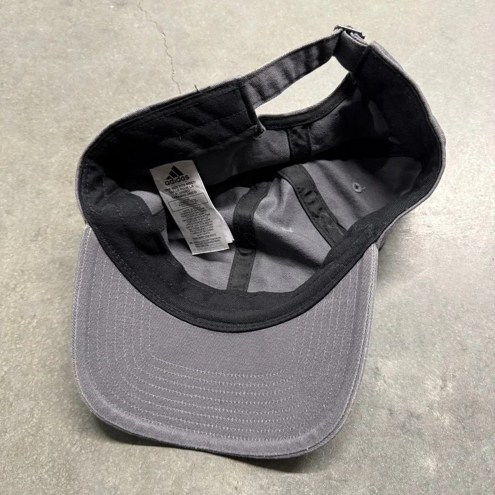 Adidas Mens Relaxed Dad Hat Charcoal Gray Adjustable Cotton Baseball Cap OSFM